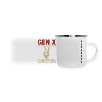 Gen X Die Badass-Generation Humor - Panorama Emaille-Tasse - Weiß - Vorne