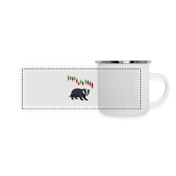 Aktien Rente Dividende Börse - Panorama Emaille-Tasse - Weiß - Vorne