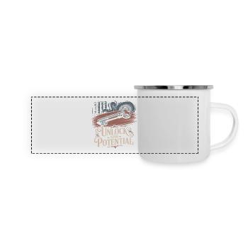 ENTFALTEN SIE IHR POTENZIAL - Panorama Emaille-Tasse - Weiß - Vorne