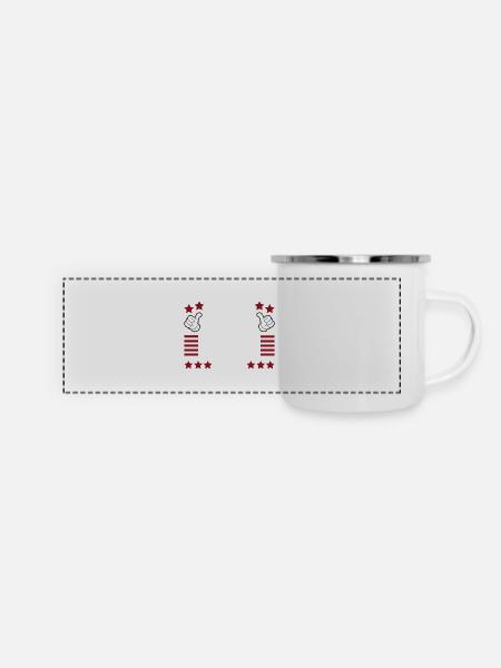 Coole Oma Style - Panorama Emaille-Tasse - Weiß