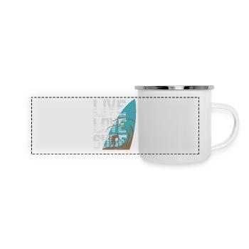 Kühnes Surfer-Lifestyle-Design Bold Surfer - Panorama Emaille-Tasse - Weiß - Vorne