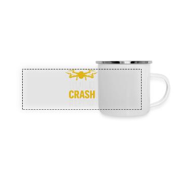 Build Crash Repeat – Drohnenpilot Spruch - Panorama Emaille-Tasse - Weiß - Vorne