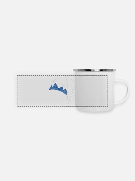 Weihnachtlicher Elfenmütze - Panorama Emaille-Tasse - Weiß