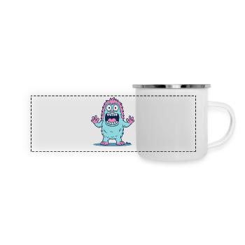 Playful Monster Heart Design - Panoramic Camper Mug - white - Front