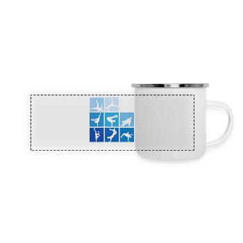 Break Dance Poses 80s 90s Style Hip Hop Tribute - Panoramic Camper Mug - white - Front