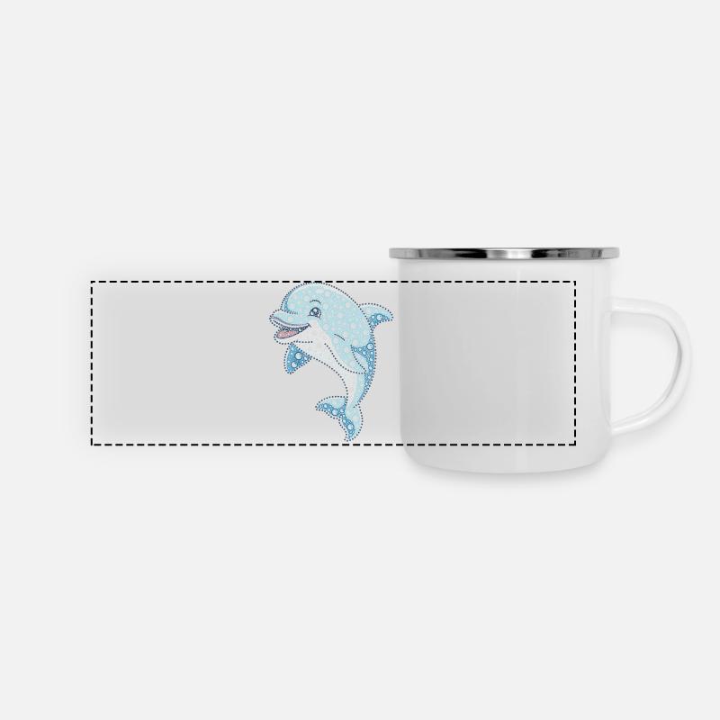 VSP Bubble Dolphin - Panoramic Camper Mug - white