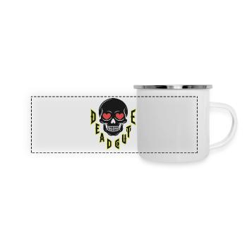 Heart-Eyed Skull Gothic Design - Panoramic Camper Mug - white - Front