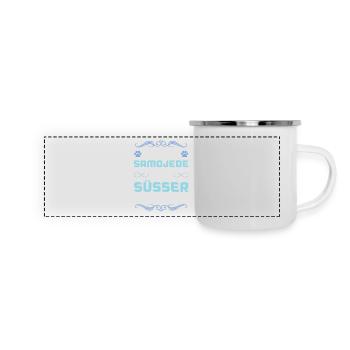 Dicton de chien Samoyède - Mug panoramique émaillé - blanc - Devant