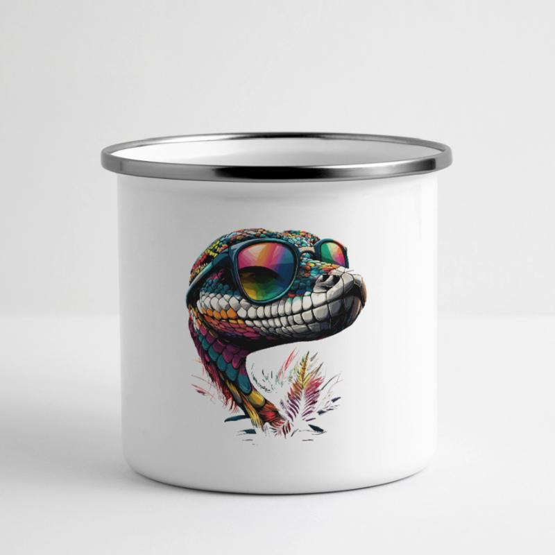 serpent, python, cobra, serpent à sonnettes, serpents Mug panoramique émaillé