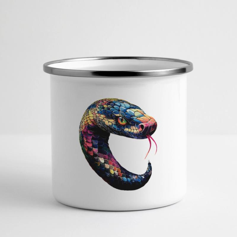serpent, python, cobra, serpent à sonnettes, serpents Mug panoramique émaillé