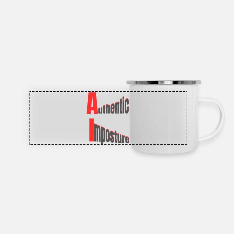 AI – Authentic Imposture – Strong Graphic Design - Panoramic Camper Mug - white
