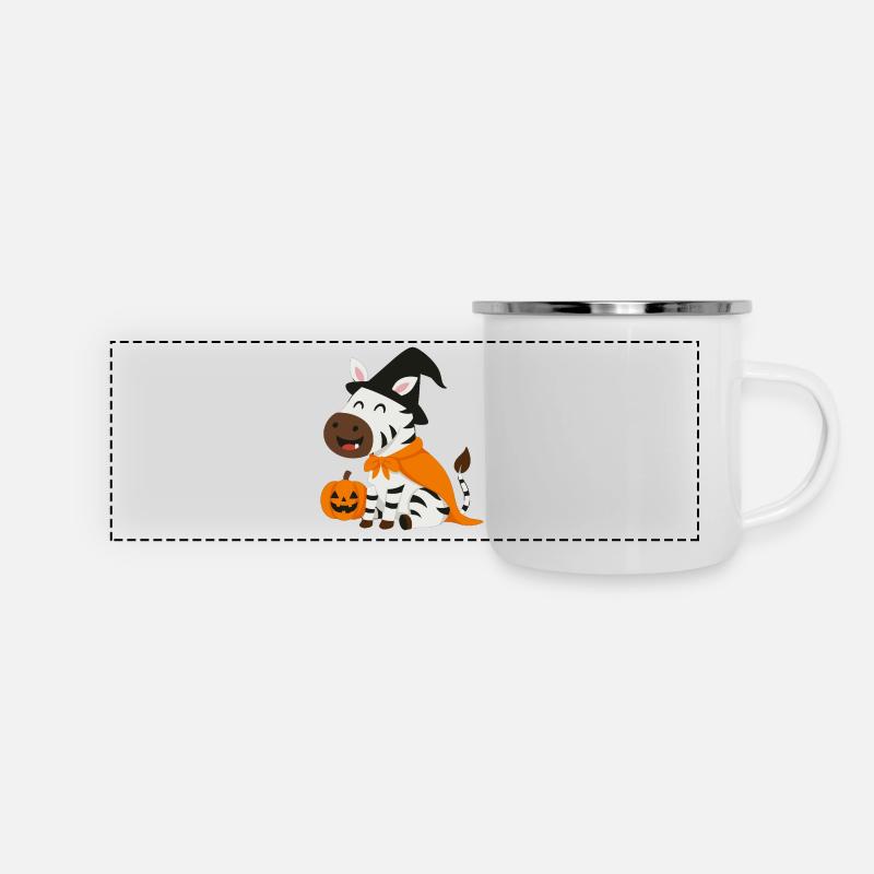 Cute Halloween Zebra - Panoramic Camper Mug - white