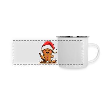 Pain d’épices de Noël avec glaçage - Mug panoramique émaillé - blanc - Devant