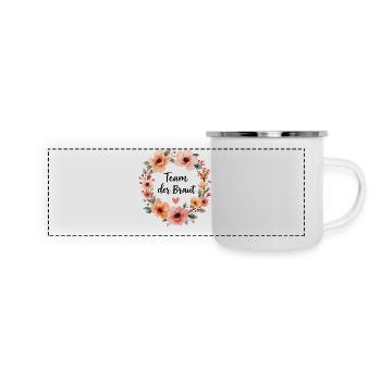 Team of the Bride – Floral Wreath JGA T-Shirt - Panoramic Camper Mug - white - Front