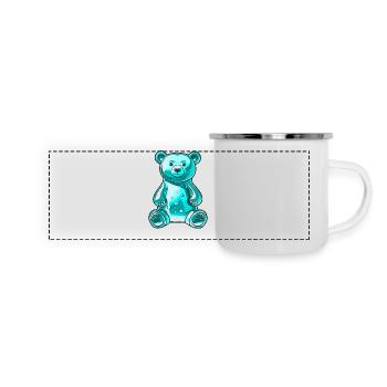 Gummibär Türkis - Panorama Emaille-Tasse - Weiß - Vorne