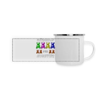GUMMIBÄREN VERNICHTER - Panorama Emaille-Tasse - Weiß - Vorne