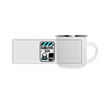 Unterirdische Unterebene 13 - Gasmaske - Panorama Emaille-Tasse - Weiß - Vorne