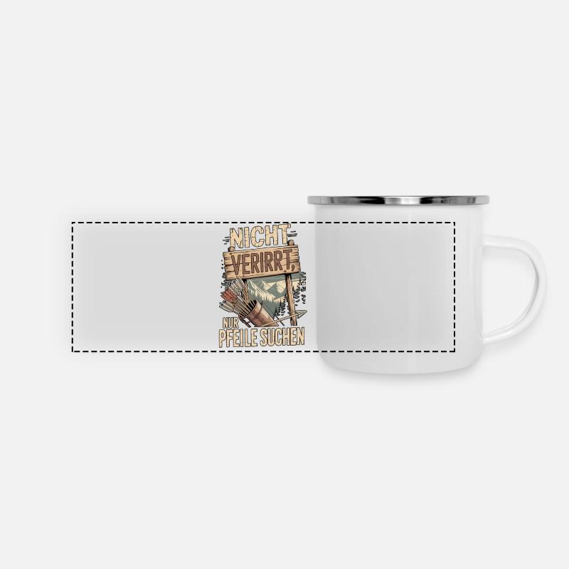 Conception de tir à l’arc pour les archers et les parcours - Mug panoramique émaillé - blanc