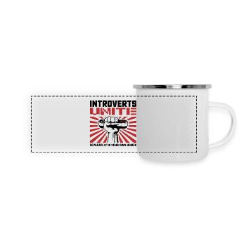 Vereinte Faust Strahlen - Panorama Emaille-Tasse - Weiß - Vorne