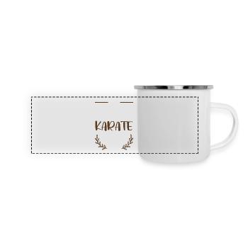I Love Karate Herz Motiv Zeichnung - Panorama Emaille-Tasse - Weiß - Vorne