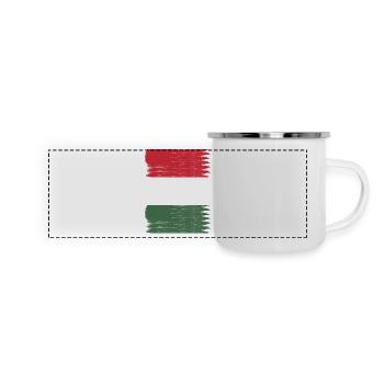 Carte du drapeau de la Hongrie - Mug panoramique émaillé - blanc - Devant