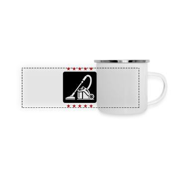 Staubsauger Putzen - Panorama Emaille-Tasse - Weiß - Vorne