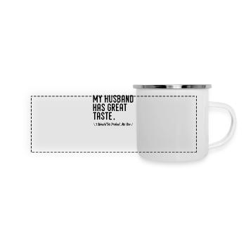 My husband has good taste! (Me too) - Panoramic Camper Mug - white - Front