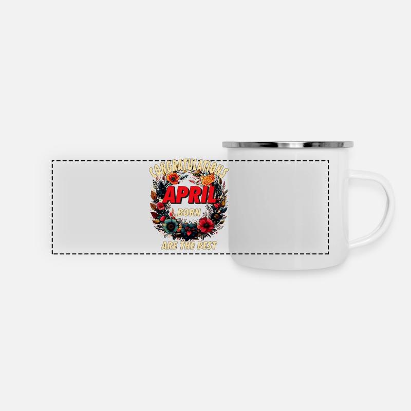 FÉLICITATIONS AVRIL - Mug panoramique émaillé - blanc