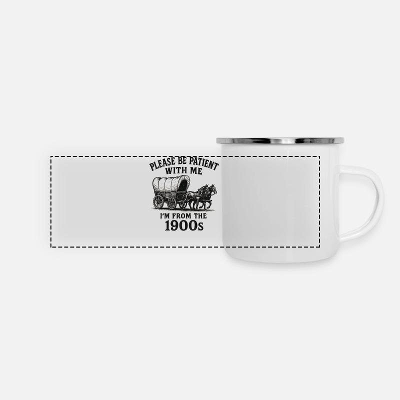 S’il vous plaît, soyez indulgent avec moi, je viens de la - Mug panoramique émaillé - blanc