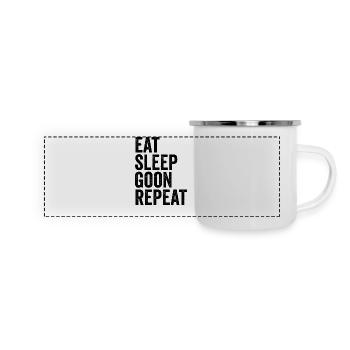 Manger, Dormir, Regarder, Répéter, Aller - Mug panoramique émaillé - blanc - Devant