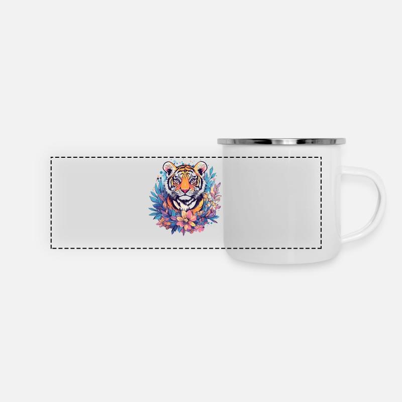 Tiger Blossom Magic - Panoramic Camper Mug - white