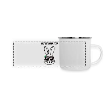 Halt die Ohren steif Get well Hase Gute Besserung - Panorama Emaille-Tasse - Weiß - Vorne
