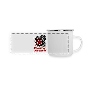 antifa_gauche__-34- - Panorama Emaille-Tasse - Weiß - Vorne