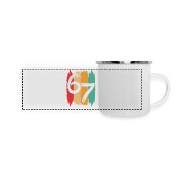 Six Seven Kids Meme 6 7 - Mug panoramique émaillé - blanc - Devant