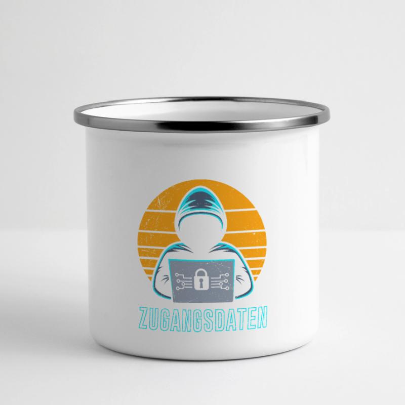 Science Coder BIN DER HERR DEINER ZUGANGSDATEN Panorama Emaille-Tasse