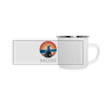 MOIN Seal North Sea Waves Sunset - Panoramic Camper Mug - white - Front