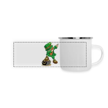 Dessin de pot en or de la Saint-Patrick pour le lutin des lutins - Mug panoramique émaillé - blanc - Devant