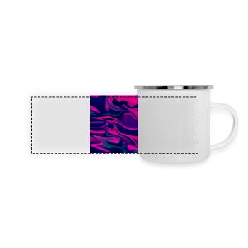 Holographic Flow - Dark Blue Purple Edition  - Panorama Emaille-Tasse - Weiß - Vorne