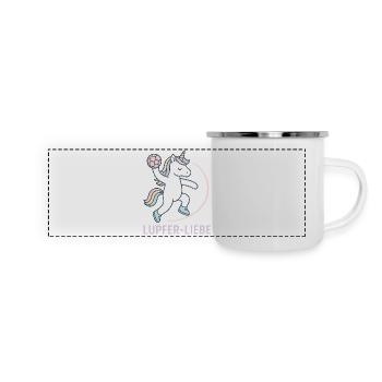 Unicorn Handball Lupferliebe, tender throw - Panoramic Camper Mug - white - Front