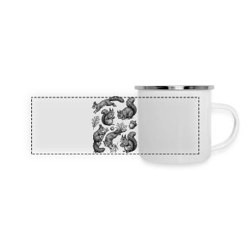 Squirrel Cute Animal for Men Women Kids - Panorama Emaille-Tasse - Weiß - Vorne