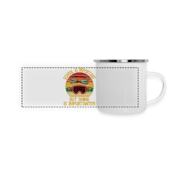 School Is Important But Skiing Is Importuner - Panoramic Camper Mug - white - Front