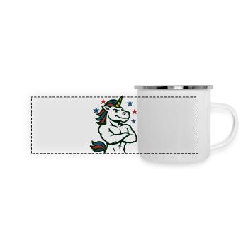 Confident Unicorn Illustration - Panoramic Camper Mug - white - Front