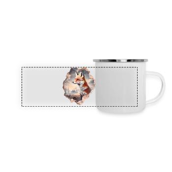 Fox and starry sky - Panoramic Camper Mug - white - Front