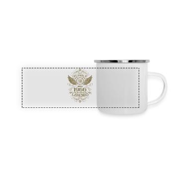 60e anniversaire La vie commence Angel Wings Vintage - Mug panoramique émaillé - blanc - Devant