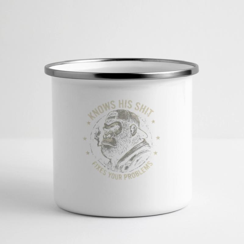 Gorilla Fixer: Problem-Solver Attitude Panorama Emaille-Tasse