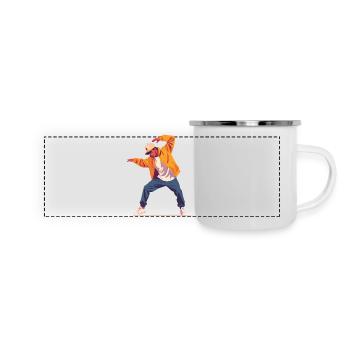 Motif de danse Personne en Breakdance Pose Dancer - Mug panoramique émaillé - blanc - Devant