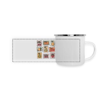 Pastel Fruit Stamp Pattern - Panoramic Camper Mug - white - Front