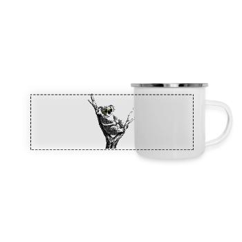 Chilliger Koala  - Panorama Emaille-Tasse - Weiß - Vorne