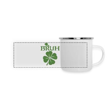 Bruh St Patricks irisches Kleeblatt - Panorama Emaille-Tasse - Weiß - Vorne