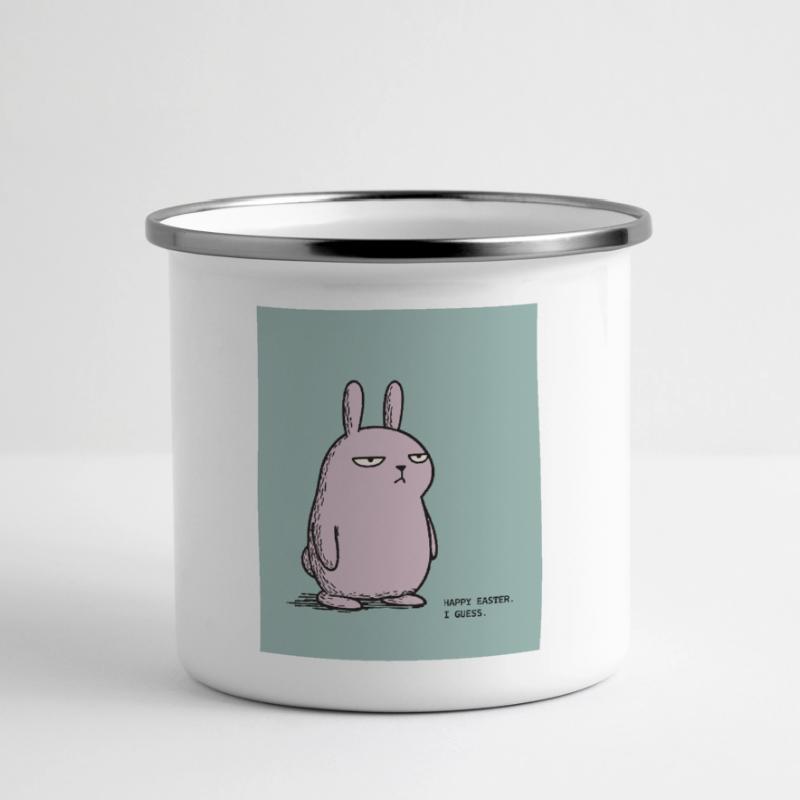 Happy Easter I Guess – Grumpy Bunny Easter Design Mug panoramique émaillé
